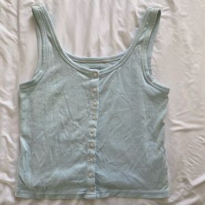 Mint Blue Henley Tank top